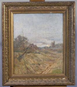 Paysage A La Chaumiere Huile Sur Toile Signee En Bas A Droite 55 by Jean-Charles Cazin
