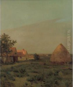 Farmyard At Twilight by Jean-Charles Cazin