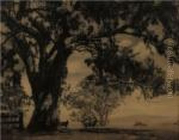 Gum Tree And Sheep - view 1