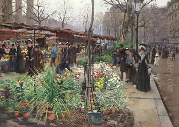 A Flower Market, Paris - view 1