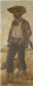 Cacciatore Con Cane by Eugenio Cecconi