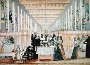 The Infirmary of the Sisters of Charity during a visit of Anne of Austria (1601-66) by Abraham Bosse