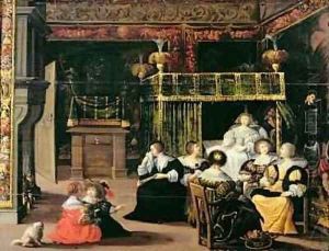 Visit to the new mother by Abraham Bosse