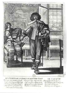 Courtier following the last royal edict in 1633 and his lacquey by Abraham Bosse