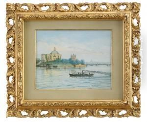 Angslup Vid Skeppsholmen Med Sodermalm I Fonden - Motiv Fran Stockholm by Per Wilhelm Cedergren