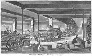 The printing presses room of the Imperial Printing Works by Bourdelin, Emile