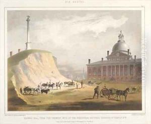 Old Boston Plate V Beacon Hill from the present site of the Reservoir by Bufford, John Henry