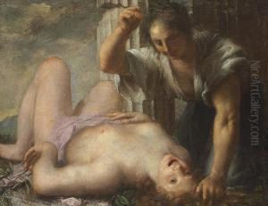 An Allegory Of Poverty, The Enemy Of The Arts by Andrea Celesti