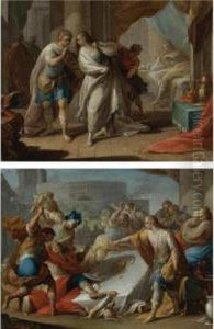 Amnon's Outrage On Behalf Of His Sister Tamar; Absalom Orders The Murder Of Amnon by Andrea Celesti