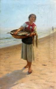 Fischermadchen Am Strand by Pasquale Celommi