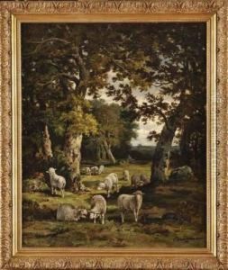 Bergers Et Moutons En Sous Bois