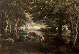 Paturage Au Bord De La Riviere