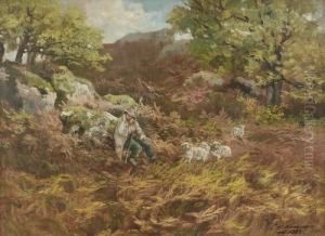 Pastorale Szene In Sommerlicher Landschaft.