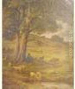 Le Berger Et Ses Moutons by Charles Ferdinand Ceramano