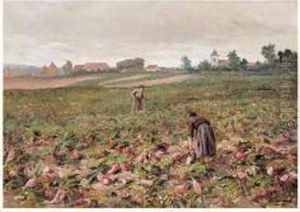 Les Ramasseuses De Betteraves by Charles Ferdinand Ceramano