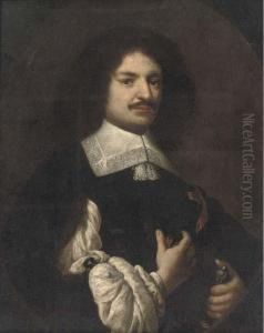 Portrait Of A Knight Of Malta, Half-length, Holding A Sword-hilt Inhis Left Hand