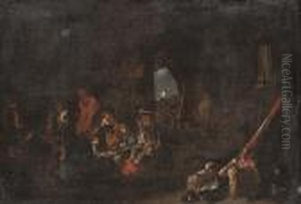 Soldiers Playing Cards In A Guardroom - view 1