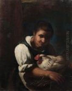 Vecchia Contadina Con Gallina; E Ragazzo Con Asino by Giacomo Ceruti (Il Pitocchetto)