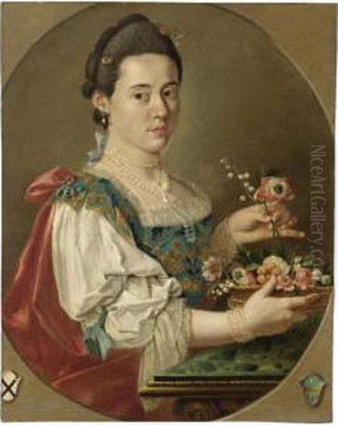 Ritratto Di Gentildonna Con Cesto Di Fiori - view 1