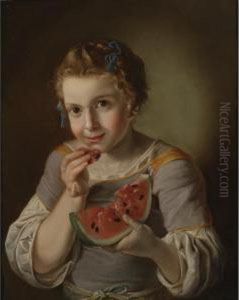 A Young Girl Eating Watermelon