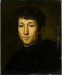Portrait Of A Gentleman, Head And Shoulders, Wearing Black
