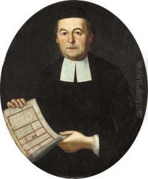Portrait Of An Architect, 
Half-length, In Black Robes And Black Skull-cap, Holding A Floor Plan - view 1