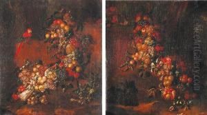 Nature Morte Con Frutta, Verdura E Pappagallo by Giacomo Ceruti (Il Pitocchetto)
