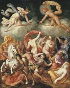 The Destruction Of The Children Of Niobe by Bernardino Cesari
