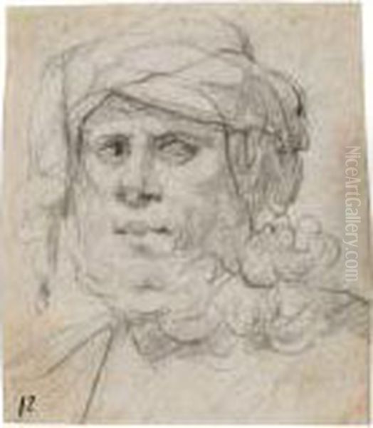 The Head Of A Bearded Man, Wearing A Turban - view 1