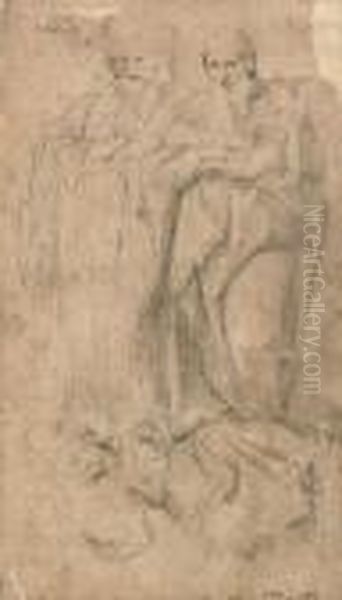 Two Standing Prophets And A Seated Girl - view 1