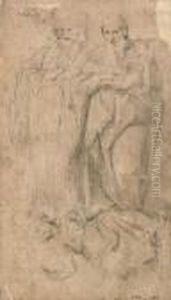 Two Standing Prophets And A Seated Girl
