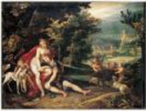 Venus Et Adonis by Giuseppe Cesari