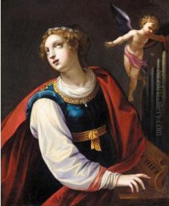 Saint Cecilia With An Angel by Giuseppe Cesari