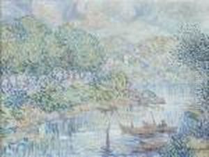 Paysage De Bord De Riviere by Maurice Chabas