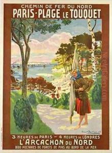 Poster advertising Paris-Plage le Touquet, Pas de Calais