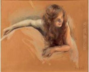Jeune Femme Rousse Accoudee by Paul Chabas