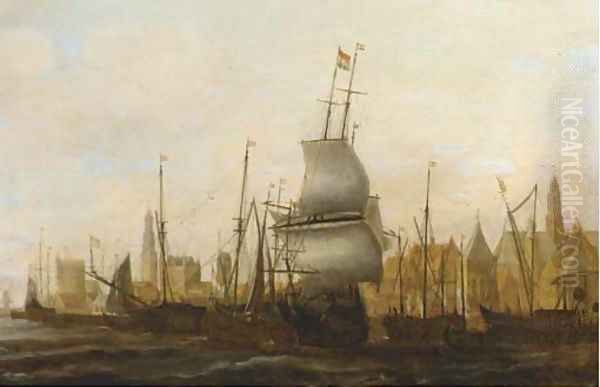 Three Masters and other vessels moored at a quay - view 1