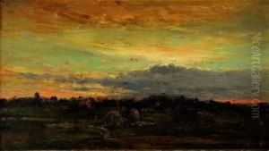 Hameau Au Crepuscule by Jean-Ferdinand Chaigneau