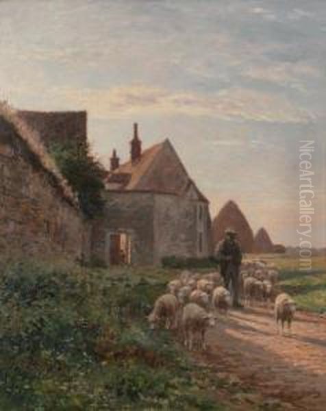 Le Pere Chicore Et Son Troupeau Abarbizon - view 1