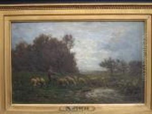 Le Troupeau De Moutons by Jean-Ferdinand Chaigneau