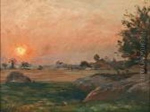 Coucher De Soleil A Barbizon by Jean-Ferdinand Chaigneau