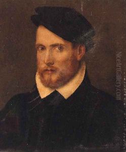 Portrait of a nobleman, bust-length, in a black cap
