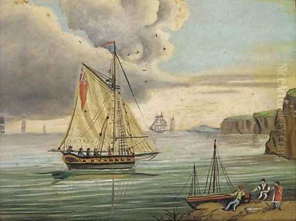 An English frigate in the Channel - view 1