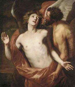 Daedalus attaching Icarus' wings by Thomas Willeboirts, Called Bosschaert