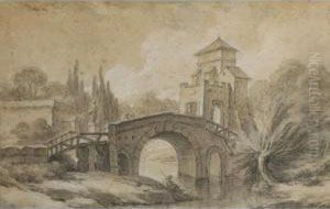 Paysage Au Pont [ ; Landscape With Bridge ; Black Chalk, Heightened With White Chalk]