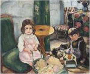 Challie, -, Jeux D'enfants, 
Signed; Signed Twice On The Stretcher, Oil On Canvas, 54 By 64.2 Cm., 21
 1/4 By 25 1/4 In by Jean Laurent Challie