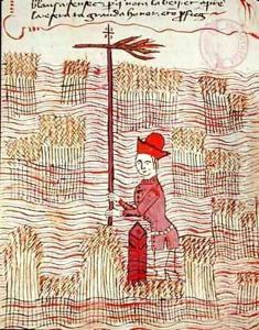 Surveyor in a field by Bertrand Boysset