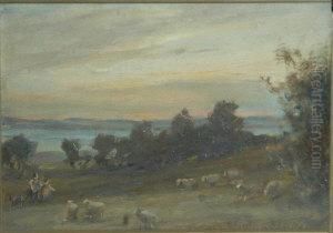 Shepherds On A Hillside by Hector Chalmers
