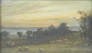 Shephers With Their Flock by Hector Chalmers