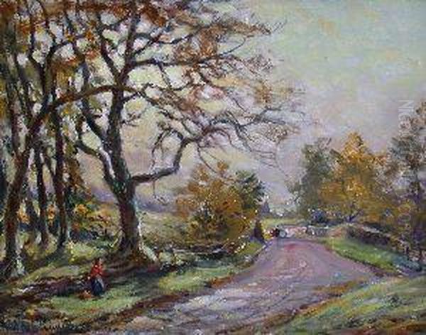 Figures On A Country Road - view 1